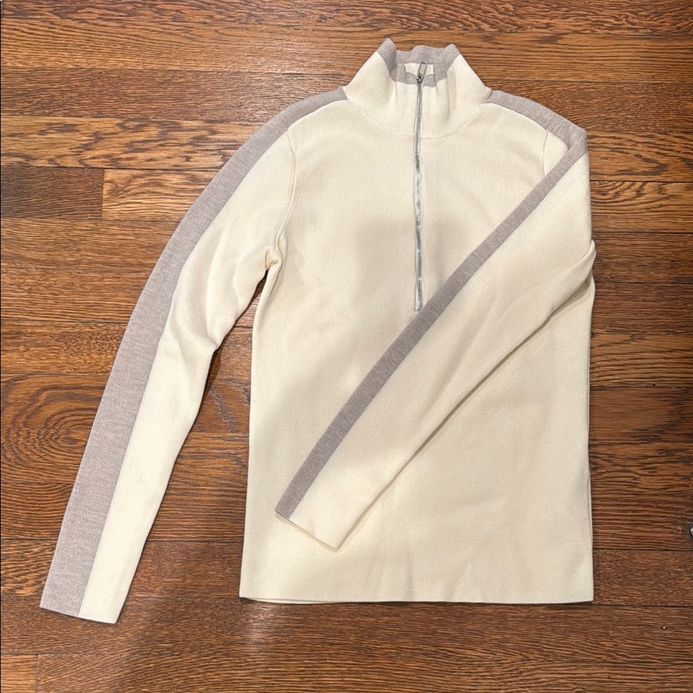 Reiss Cream and Gray Sweater